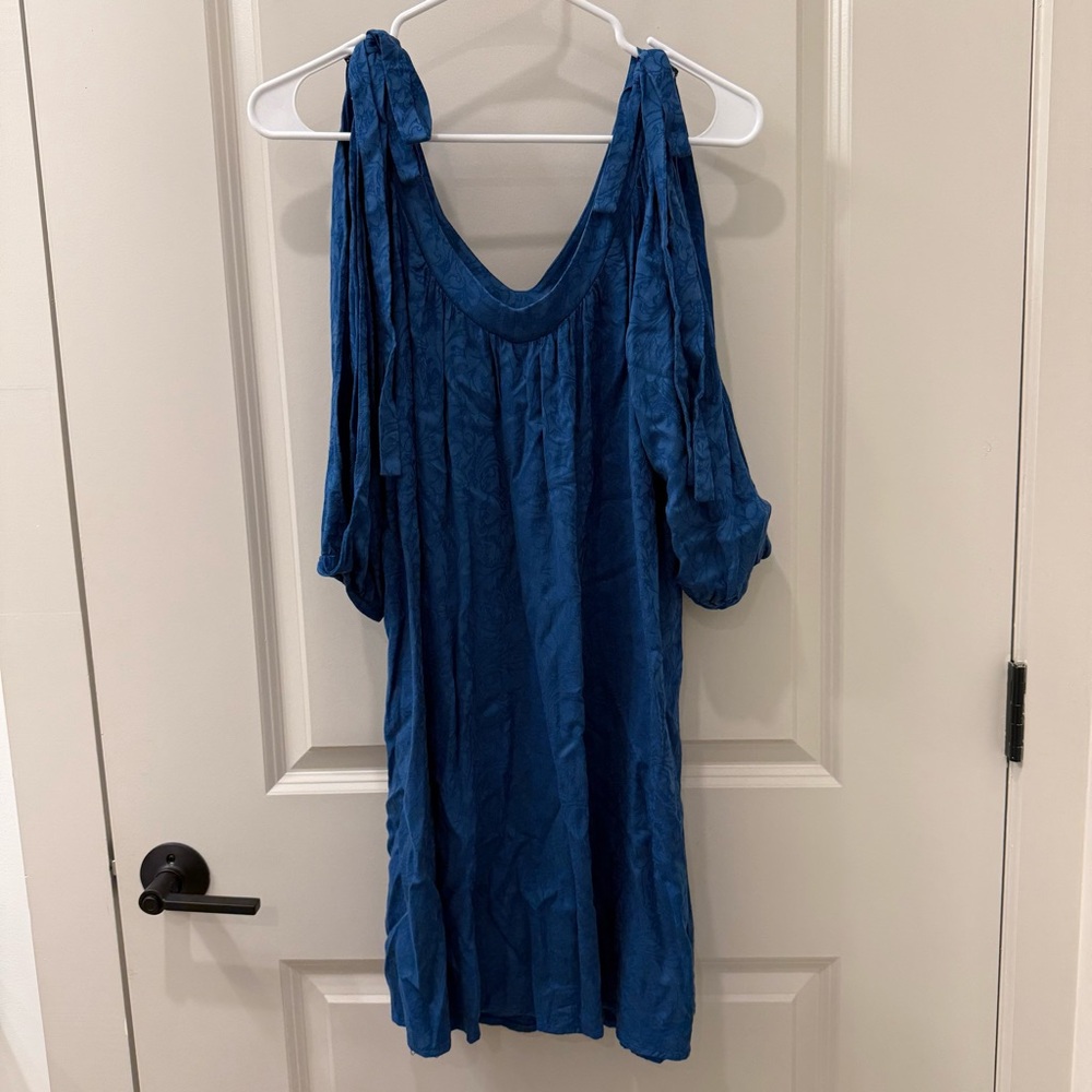Holding Horses Anthropologie Leyton Open Shoulder Jacquard Swing Dress SP